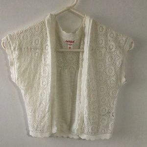 White shirt sleeve cardigan cat & jack